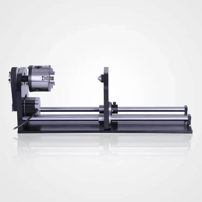 SIHAO Rotary Cutter and Engraver Attachment with 3-Jaw Spindle and 230 mm Track for 50W 60W 80W 100W 130W CO2 Laser Engraving Machine Rotary Tool Accessory - SIHAOTEC Laser