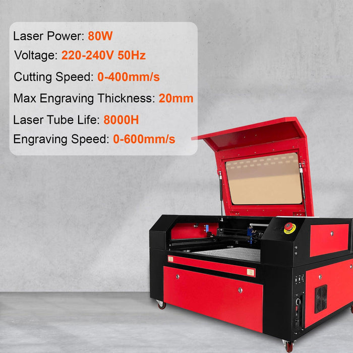 Engraving Machine 7050 80W Without Legs Black Red Ruida 110V US Plug