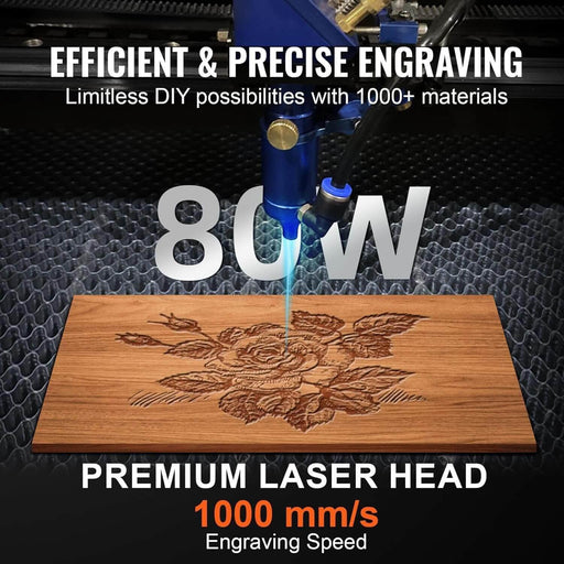 SIHAO 80W CO2 Laser Engraver with Built-in Air pump and 6L Water Tank| Cutter (28" x 20") | FDA Approved | Ruida Controller with Manual Focus - SIHAOTEC Laser