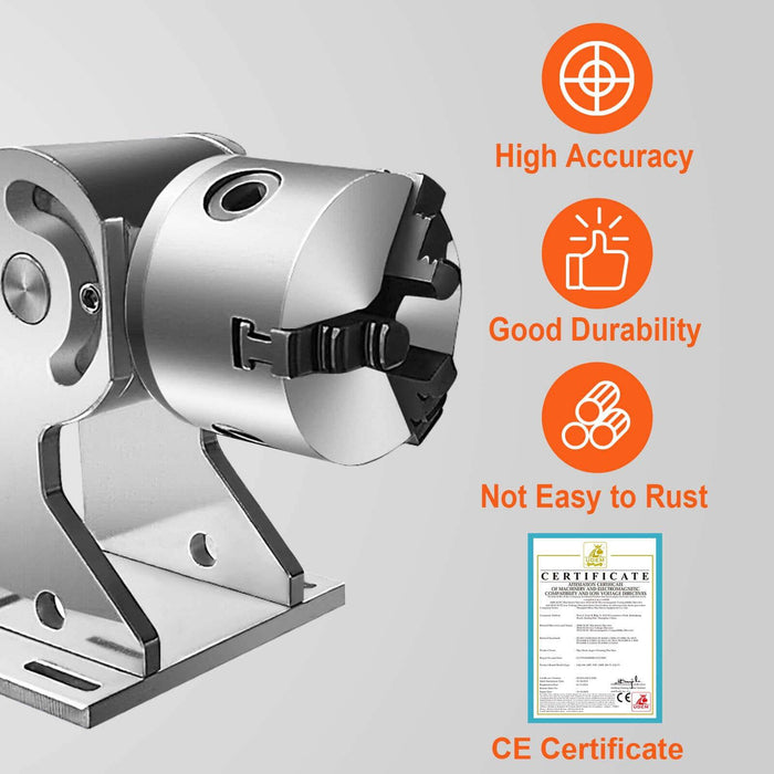 SIHAO - Rotary Axis for Fiber Laser Engravers with 80mm 3 Jaw Attachment - SIHAOTEC Laser