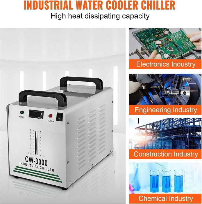 CW-3000 9L Thermolysis Industrial Water Chiller for CNC/60W/80W CO2 Laser Engraving - SIHAOTEC Laser