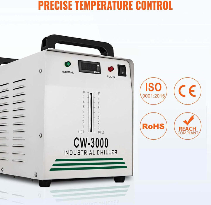 CW-3000 9L Thermolysis Industrial Water Chiller for CNC/60W/80W CO2 Laser Engraving - SIHAOTEC Laser