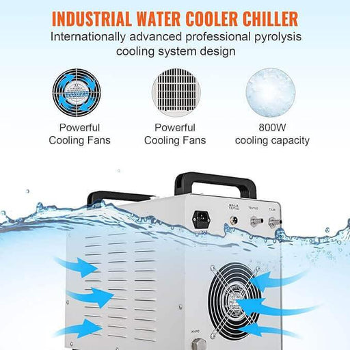 CW-5000 Industrial Water Chiller 6L Water Cooler 0.305kw 0.41hp Water Cooling System for for CNC/ 80W/100W CO2 Laser Engraving - SIHAOTEC Laser