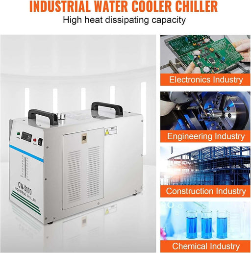 CW-5000 Industrial Water Chiller 6L Water Cooler 0.305kw 0.41hp Water Cooling System for for CNC/ 80W/100W CO2 Laser Engraving - SIHAOTEC Laser