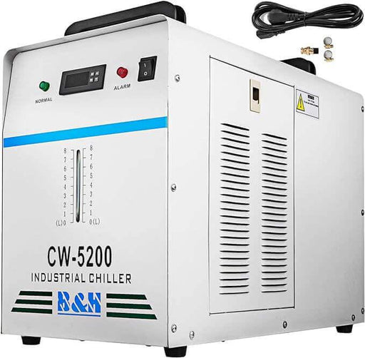 CW-5200 Industrial Water Chiller 6L Water Cooler 0.68kw 0.93hp Water Cooling System for CNC/130W/150W CO2 Laser Engraving - SIHAOTEC Laser