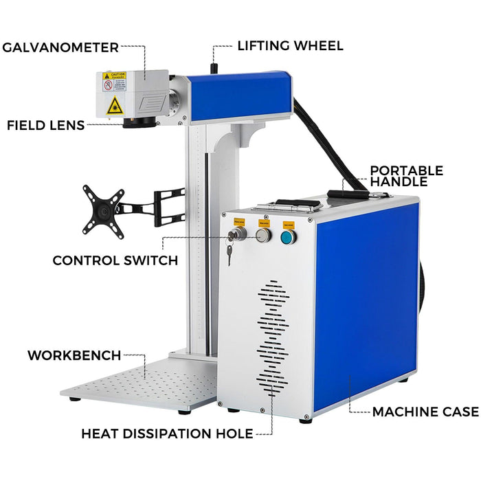 Optical Fiber Marking Machine Split 50W 200*200 American Standard 110V